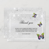 Papier Budget Sympathy argent papillon photo merci (Devant / Derrière)