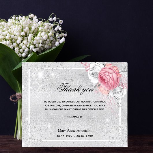 Papier Budget Sympathy argent rose merci