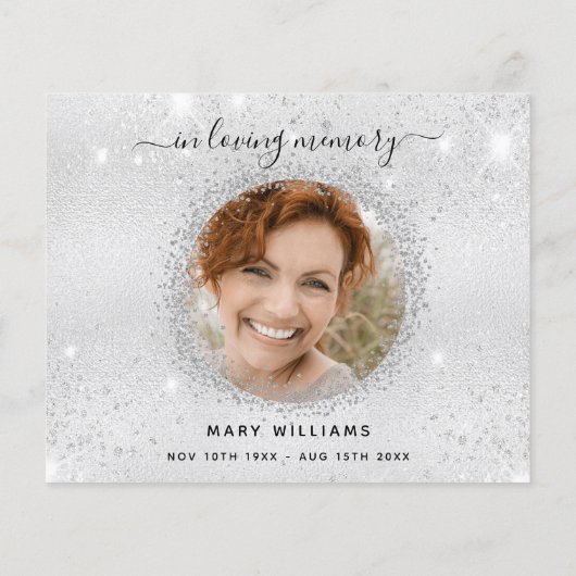 Papier Budget Sympathy argent scintille photo merci (Dos)