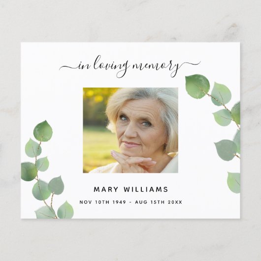 Papier Budget Sympathy eucalyptus blanc photo merci (Dos)