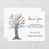Papier Budget Sympathy Funeral Memorial Tree Merci (Devant / Derrière)