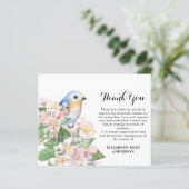 Papier Budget Sympathy Merci Memorial Bird Floral (Debout devant)
