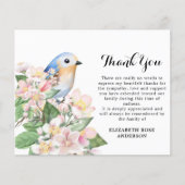 Papier Budget Sympathy Merci Memorial Bird Floral (Devant)
