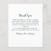 Papier Budget Sympathy Tournesol Photo Funérailles Merci (Dos)