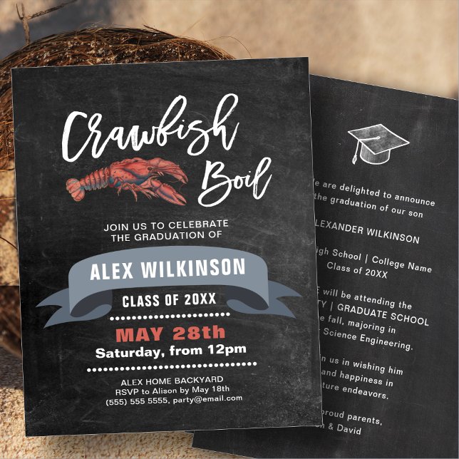 Papier BUDGET Tableau de bord GRAD Crawfish Invitation à  (Créateur téléchargé)