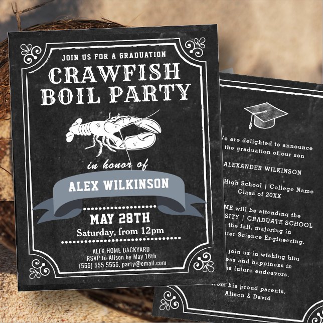 Papier BUDGET Tableau de bord GRAD Crawfish Invitation à  (Créateur téléchargé)