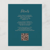 Papier Budget Teal Agate Rose Gold QR Code Wedding Invite (Dos)