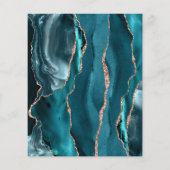 Papier Budget Teal Agate Rose Gold Wedding Invitation (Dos)