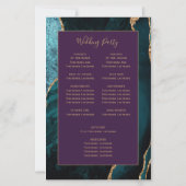 Papier Budget Teal Gold Agate Purple Wedding Program (Dos)