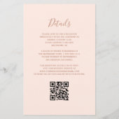 Papier Budget Teal Rose Gold Blush QR Code Wedding Invite (Dos)