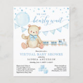 Papier Budget Teddy Bear Invitation Baby shower virtuel (Devant)