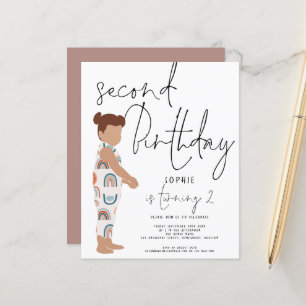 Papier Budget tendance Script Girl 2e anniversaire Invita