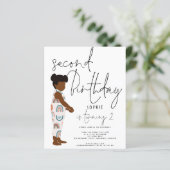 Papier Budget tendance Script Girl 2e invitation annivers (Debout devant)