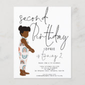 Papier Budget tendance Script Girl 2e invitation annivers (Devant)