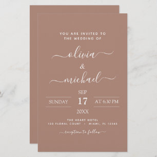 Papier Budget Terra Cotta Boho Mariage Moderne Simple