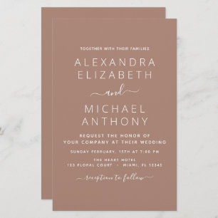 Papier Budget Terra Cotta Boho Mariage Moderne Simple