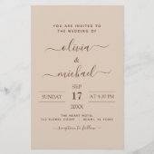 Papier Budget Terra Cotta Boho Mariage Moderne Simple (Devant)