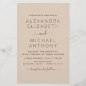 Papier Budget Terra Cotta Boho Mariage Moderne Simple (Devant)