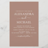 Papier Budget Terra Cotta Boho Mariage Moderne Simple (Devant)
