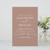 Papier Budget Terra Cotta Boho Mariage Moderne Simple (Debout devant)