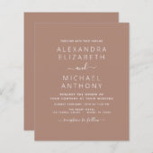 Papier Budget Terra Cotta Boho Mariage Moderne Simple (Devant / Derrière)