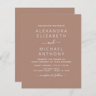 Papier Budget Terra Cotta Boho Mariage Moderne Simple