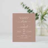 Papier Budget Terra Cotta Boho Mariage Moderne Simple (Debout devant)