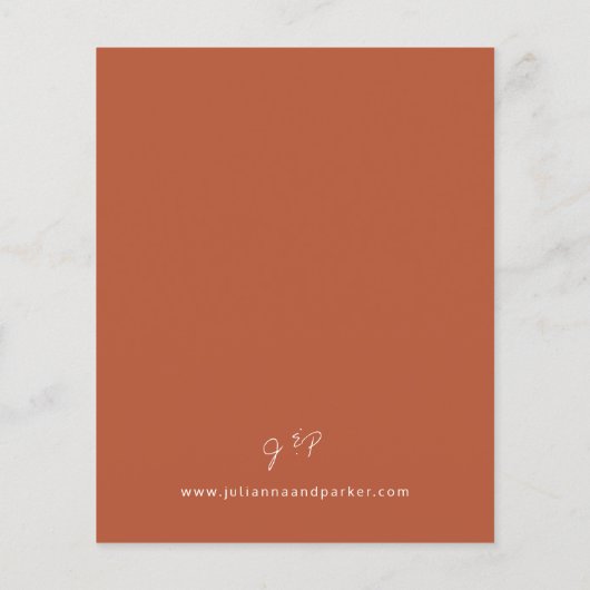 Papier Budget Terra Cotta MOD Calligraphie Mariage (Dos)