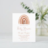 Papier Budget Terracotta Aquarelle Rainbow Baby shower (Debout devant)