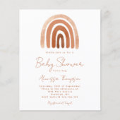 Papier Budget Terracotta Aquarelle Rainbow Baby shower (Devant)