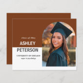 Papier Budget Terracotta Arch Photo Graduation Invitation (Devant / Derrière)