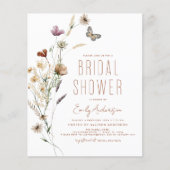 Papier Budget Terracotta Boho Fleur sauvage Fête des mari (Devant)