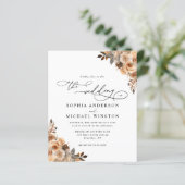 Papier Budget Terracotta Boho Floral Faire-part de mariag (Debout devant)