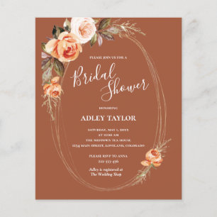Papier Budget Terracotta Boho Floral Fête des mariées Inv