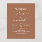 Papier Budget Terracotta Boho Mariage Invitation moderne (Devant)