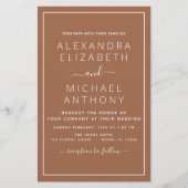 Papier Budget Terracotta Boho Mariage Moderne Simple (Devant)