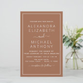 Papier Budget Terracotta Boho Mariage Moderne Simple (Debout devant)