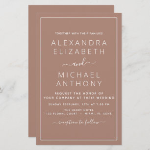 Papier Budget Terracotta Boho Mariage Moderne Simple