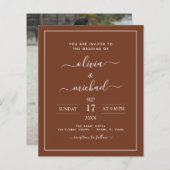 Papier Budget Terracotta Boho Mariage Moderne Simple (Devant / Derrière)