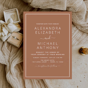 Papier Budget Terracotta Boho Mariage Moderne Simple