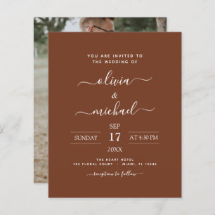 Papier Budget Terracotta Boho Mariage Moderne Simple