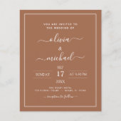 Papier Budget Terracotta Boho Mariage Moderne Simple (Devant)