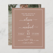 Papier Budget Terracotta Boho Mariage Moderne Simple (Devant / Derrière)