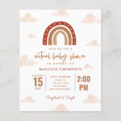 Papier Budget Terracotta Boho Rainbow Baby shower virtuel (Devant)