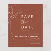 Papier Budget Terracotta Boho Save the Date Photo (Dos)