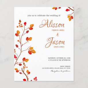 Papier Budget Terracotta Calligraphie Mariage de automne