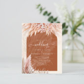 Papier BUDGET Terracotta Coral Pampas Grass Mariage (Debout devant)