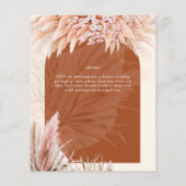 Papier BUDGET Terracotta Coral Pampas Grass Mariage (Dos)