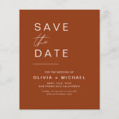 Papier Budget Terracotta Enregistrer la date Photo Minima (Devant)