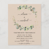 Papier Budget Terracotta Eucalyptus Invitations de mariag (Devant)